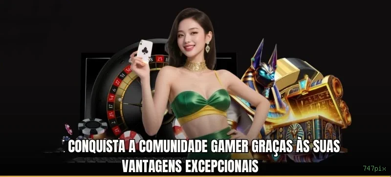 Imagem promocional do cassino online da 747pix mostrando jogos ao vivo
